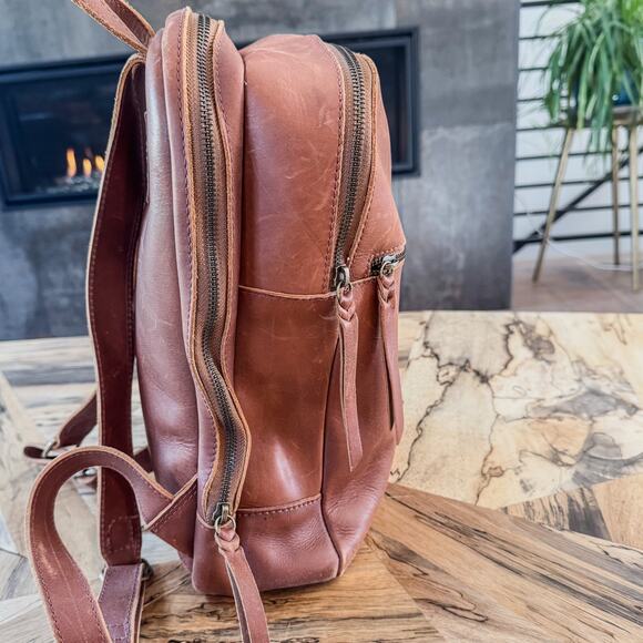 Able Local + Global Liliana Everyday Backpack Genuine Cognac Leather, Brazil - Picture 3 of 15